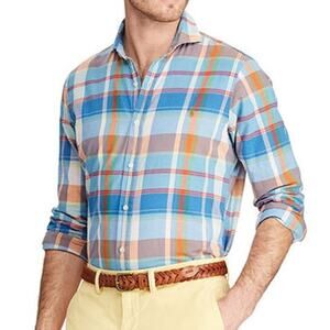 Polo Ralph Lauren Authentic Indian Madras Shirt XL Multicolor Long Sleeve Pony